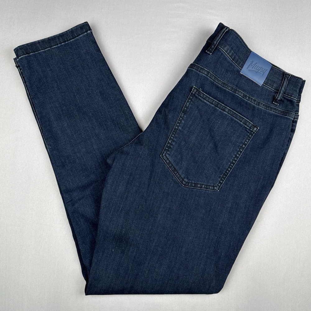 Mugsy Studio Blues Tapered Stretch Jeans Dark Wash Denim 34x32 Men's